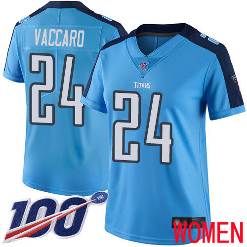 Tennessee Titans Limited Light Blue Women Kenny Vaccaro Jersey NFL Football 24 100th Season Rush Vapor Untouchable